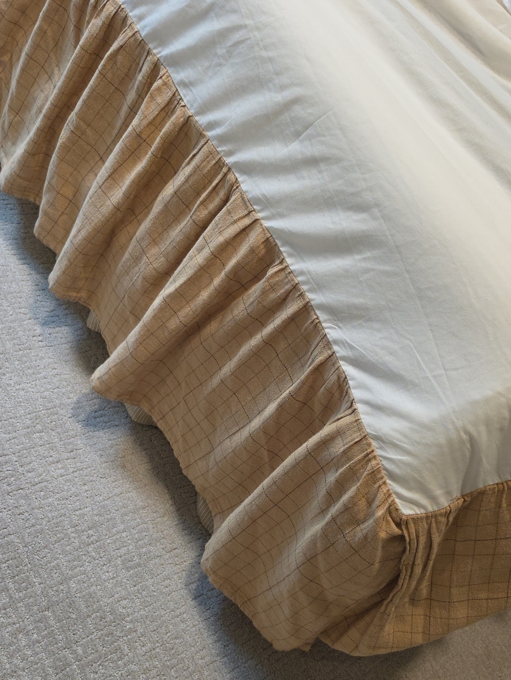 Ralph Lauren Chaps Windowpane Check Bed Skirt King